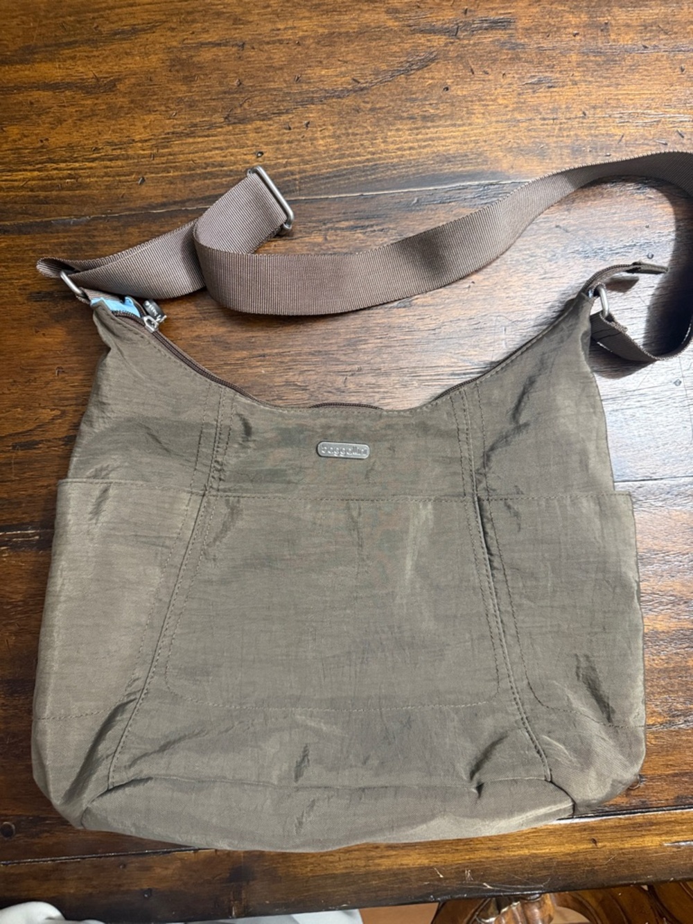Baggallini Olive Brown Nylon Crossbody Bag